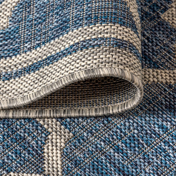 Trebol Moroccan Trellis Textured Weave Indoor/outdoor Runner Rug